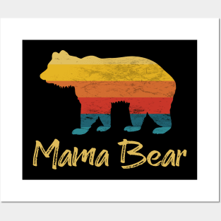 Mama Bear Vintage Retro Sunset Posters and Art